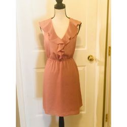 Pink, frilly, v-neck BCBG dress