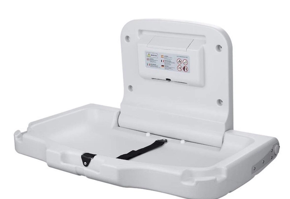 Baby Changing Table Station Horizontal Wall Mounted Fold Down- White (a)