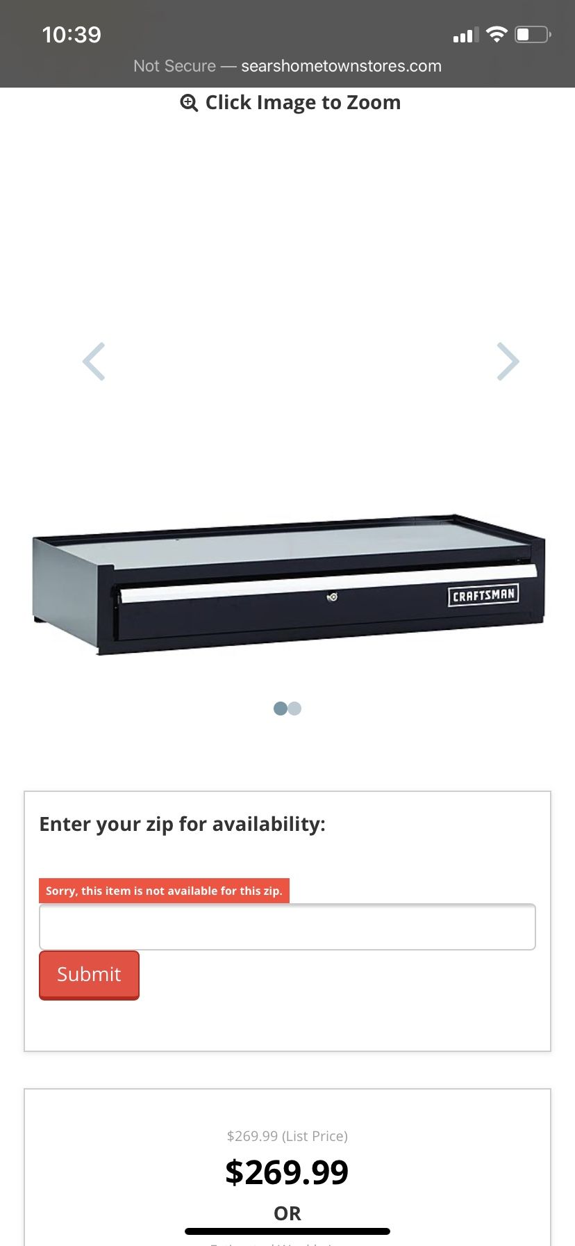 Craftsman grip latch 41 inch single drawer tool box toolbox for Sale in