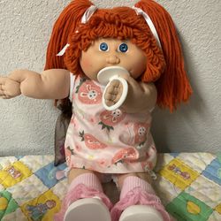 Vintage Cabbage Patch Kid Girl With Pacifier Red Hair  Blue Eyes Second Edition P Factory 1983
