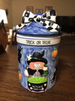 Panware Home Essential 3D Ceramic Witches Brew Canister Halloween Jar with Lid