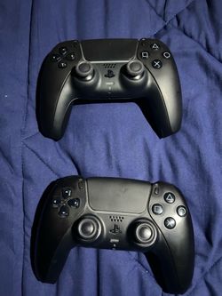 Pair of black Ps5 controllers