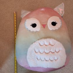 New - Squishmellow Britta Pink Owl Plush XL