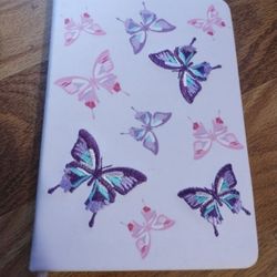 New Lavender Embroidered Butterfly Hardcover Journal 8" x 6"