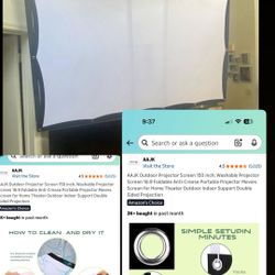 Outdoor Projector Screen 150 inch, Washable Projector Screen 16:9 Foldable Anti-Crease Portable Projector Movies Screen for Home Theater Outdoor Indoo