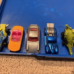 51 Hot Wheels and Matchbox Cars With Case