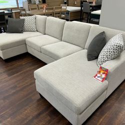 EDENFIELD LINEN DOUBLE Chaise Sectional 