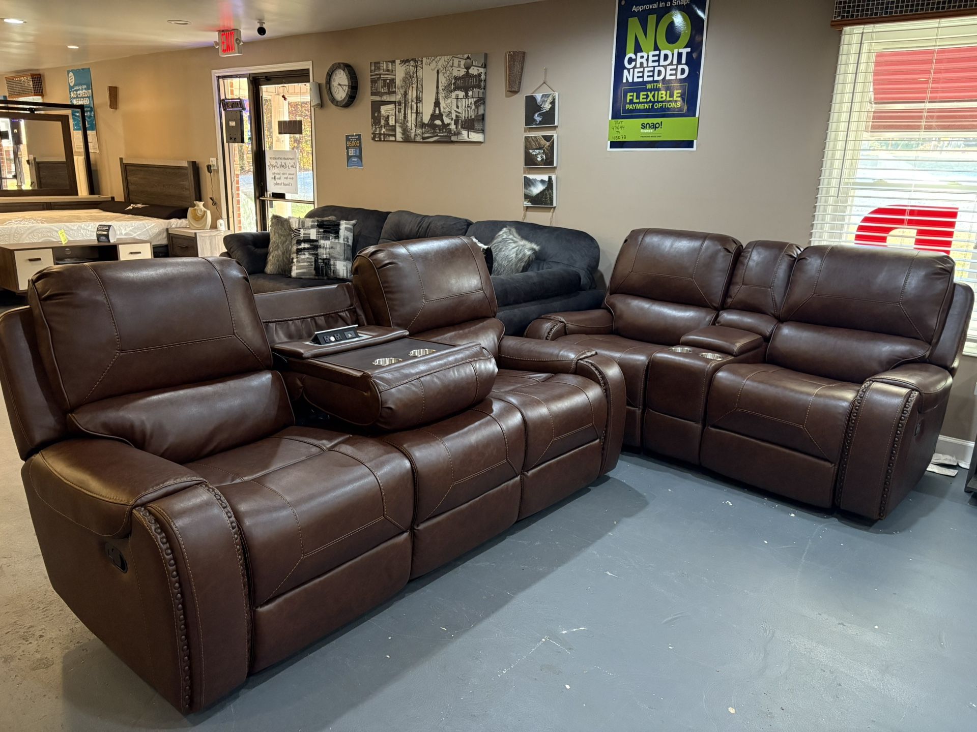 New 2pc Recliner Sofa & Loveseat Set