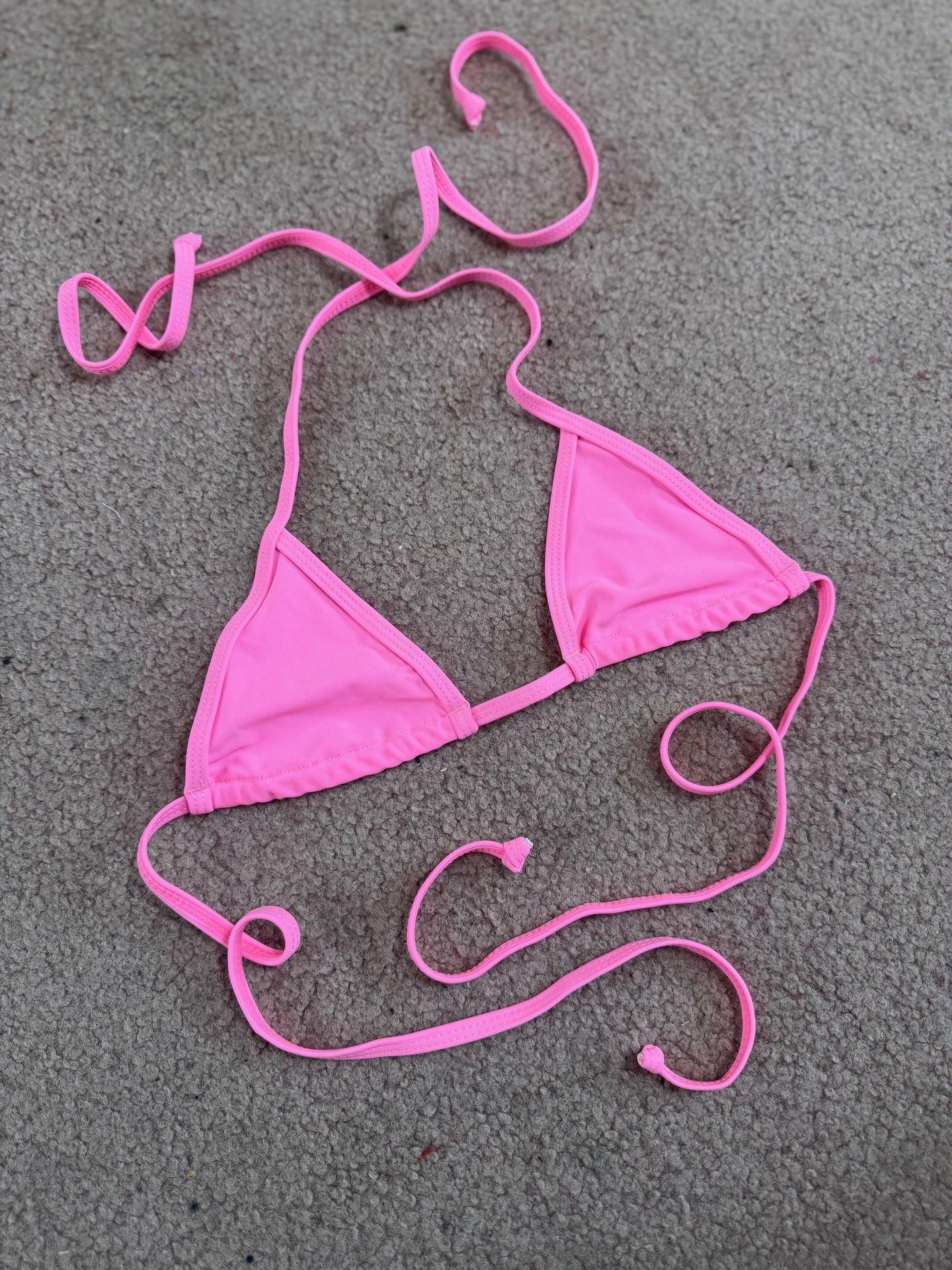 New Small Neon Hot Pink Bikini Swim Top Rave Festival Outfit 
