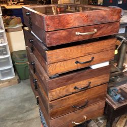 Display cases     Homemade,     4. Available.  Made From reclaimed wood & Glass 3/8 Thick Glass 