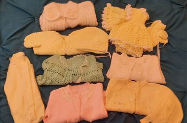 Lot of Vintage Baby/Doll Sweaters