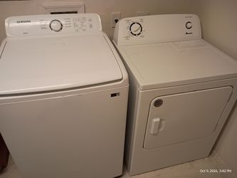 Samsung Self Clean Washer and Amana Dryer Bundle