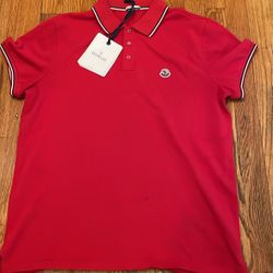 Red Moncler Polo Shirt