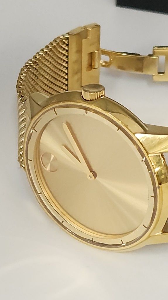Movado Bold Gold Mesh Stainless Steel Band 44MM Watch