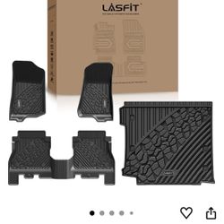Open Box LASFIT Floor Mats & Trunk Mat for Jeep Wrangler JL 2018-2025 4 Door Cargo with SUBWOOFER, All Weather TPE Custom Cargo Mat Fit for Flat Load 