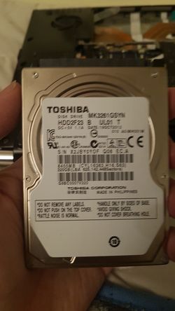 320GB Toshiba HDD laptop Storage