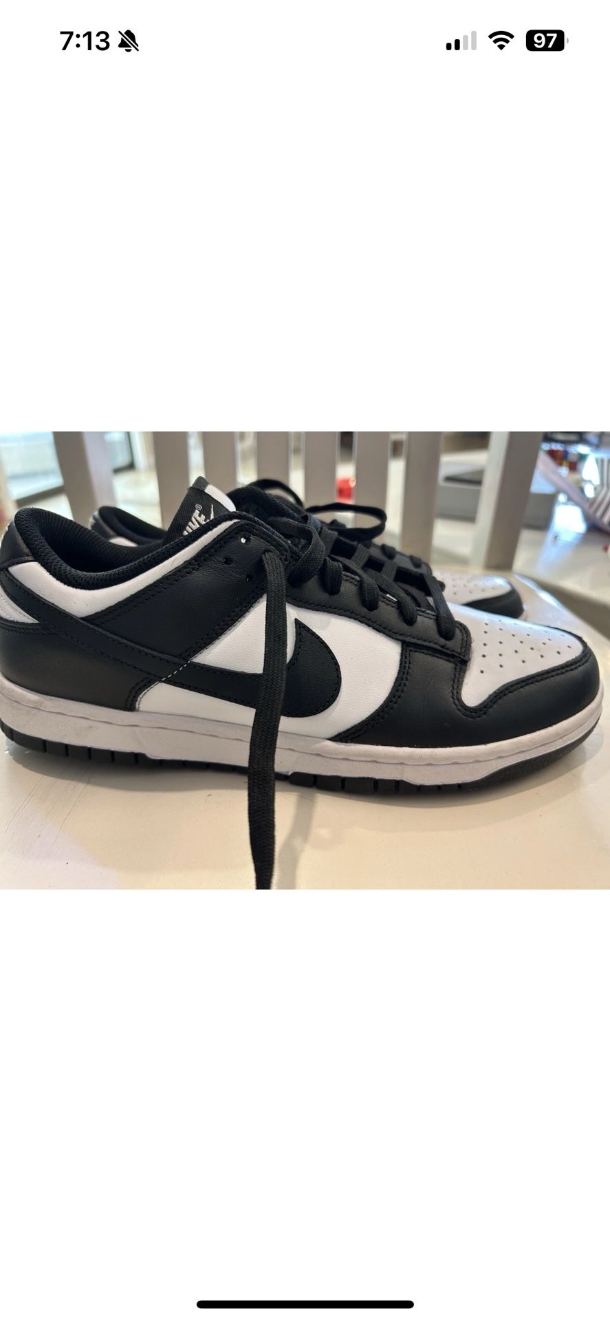 Size 10 - Nike Dunk Low Black White W