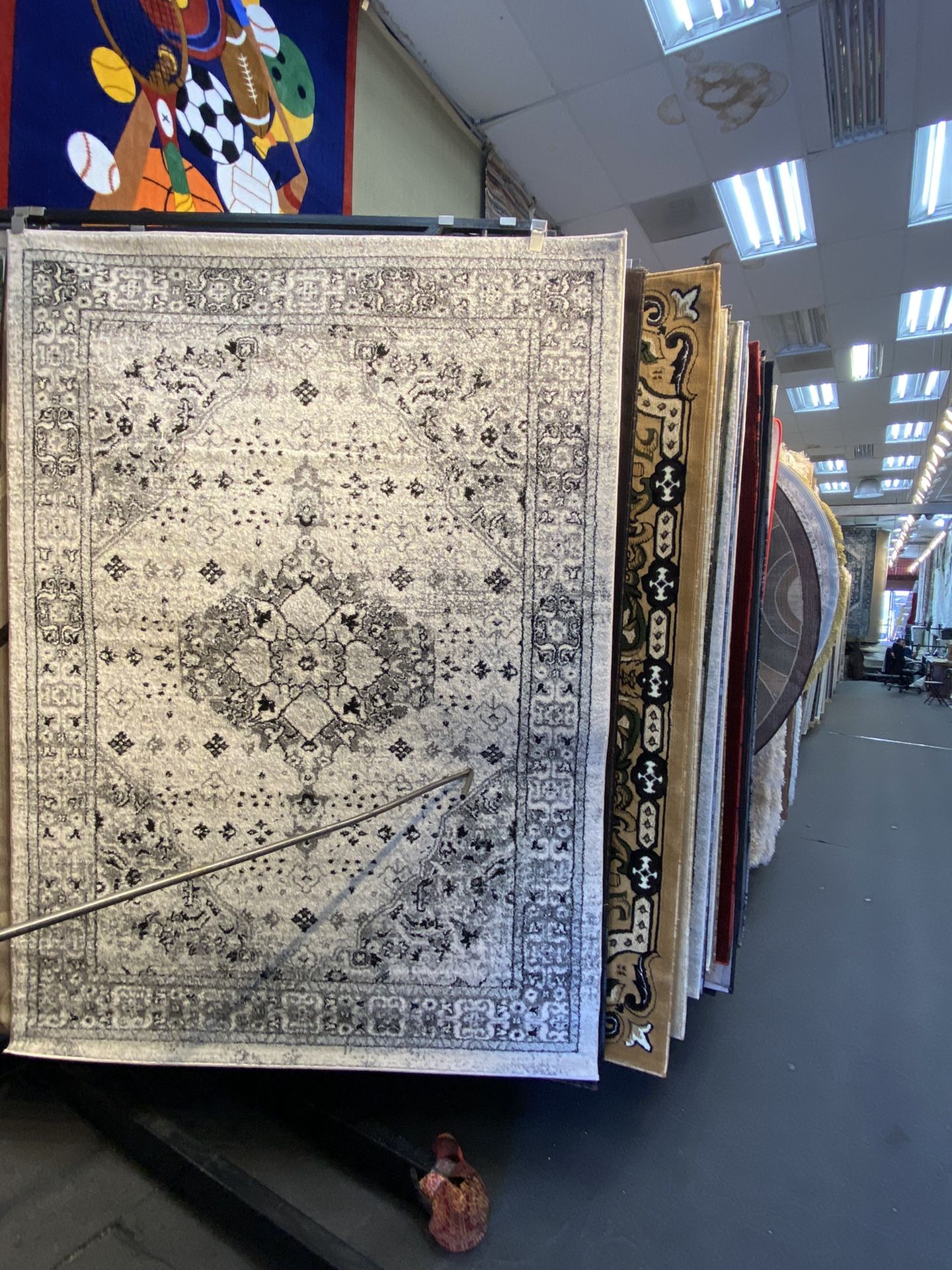 5x7 Area Rugs Carpet Rugs PerSian Design Thick Colors White Black 