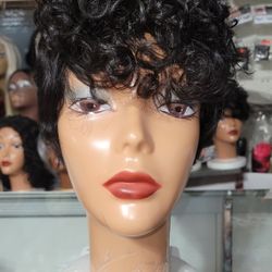 Rose Curls#1B, 100% Human Hair Wig.