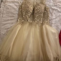 Champagne/Gold Cute Formal Dress
