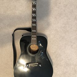 Emperador Blue Jay 1970s Black Acoustic Guitar