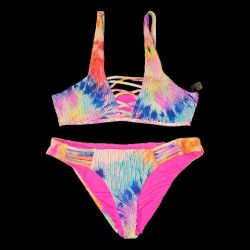 New 2-piece Colorful Tie-dyed Bikini Swimsuit Set 