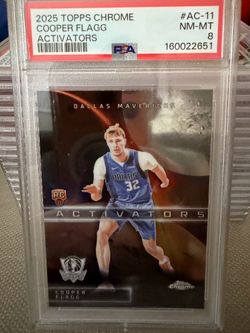 2025 Topps Chrome Cooper Flagg Activators rookie (RC) card #AC-11 in a PSA NM-MT 8