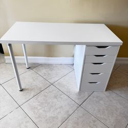 IKEA Alex + Lagkapten desk in white. 