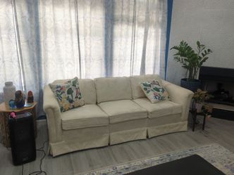 Cream colored sofa