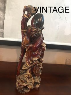 Vintage Asian Wood Sculpture 