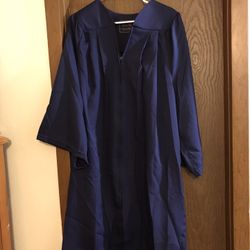 Cap And Navy Blue Graduation Gown 