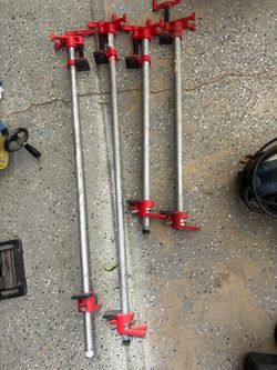 4 Bessey 1/2" H-Style pipe clamps