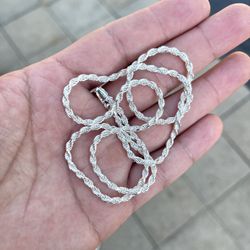 Silver Rope Link Chain 18”