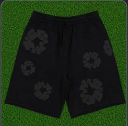 monochrome denim tears shorts