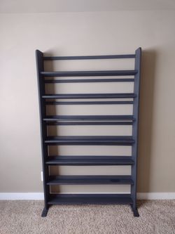 Display Bookshelf (Real Wood Painted Dark Gray)