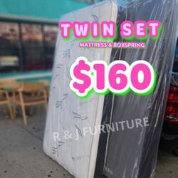 Twin Size Boxspring And Mattress 