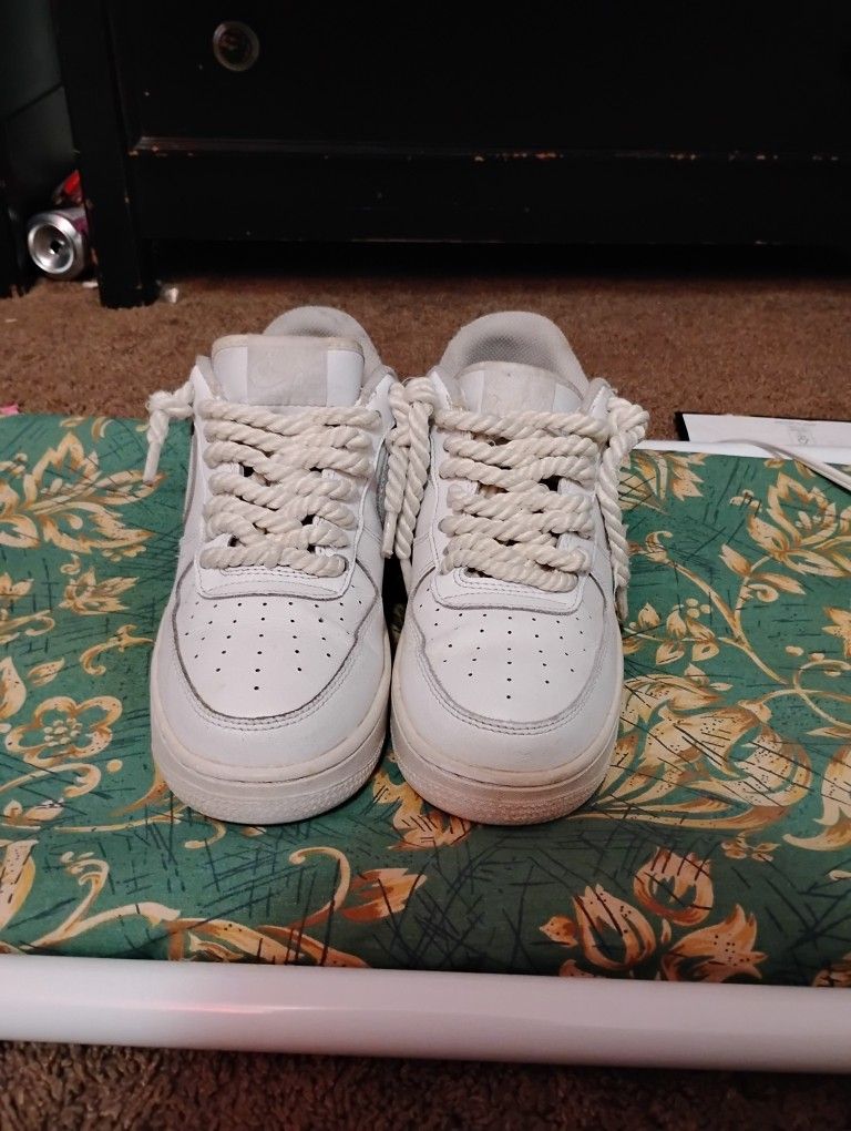 White Af1 Rope Laces