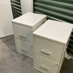 Two white File Cabinets With keys 