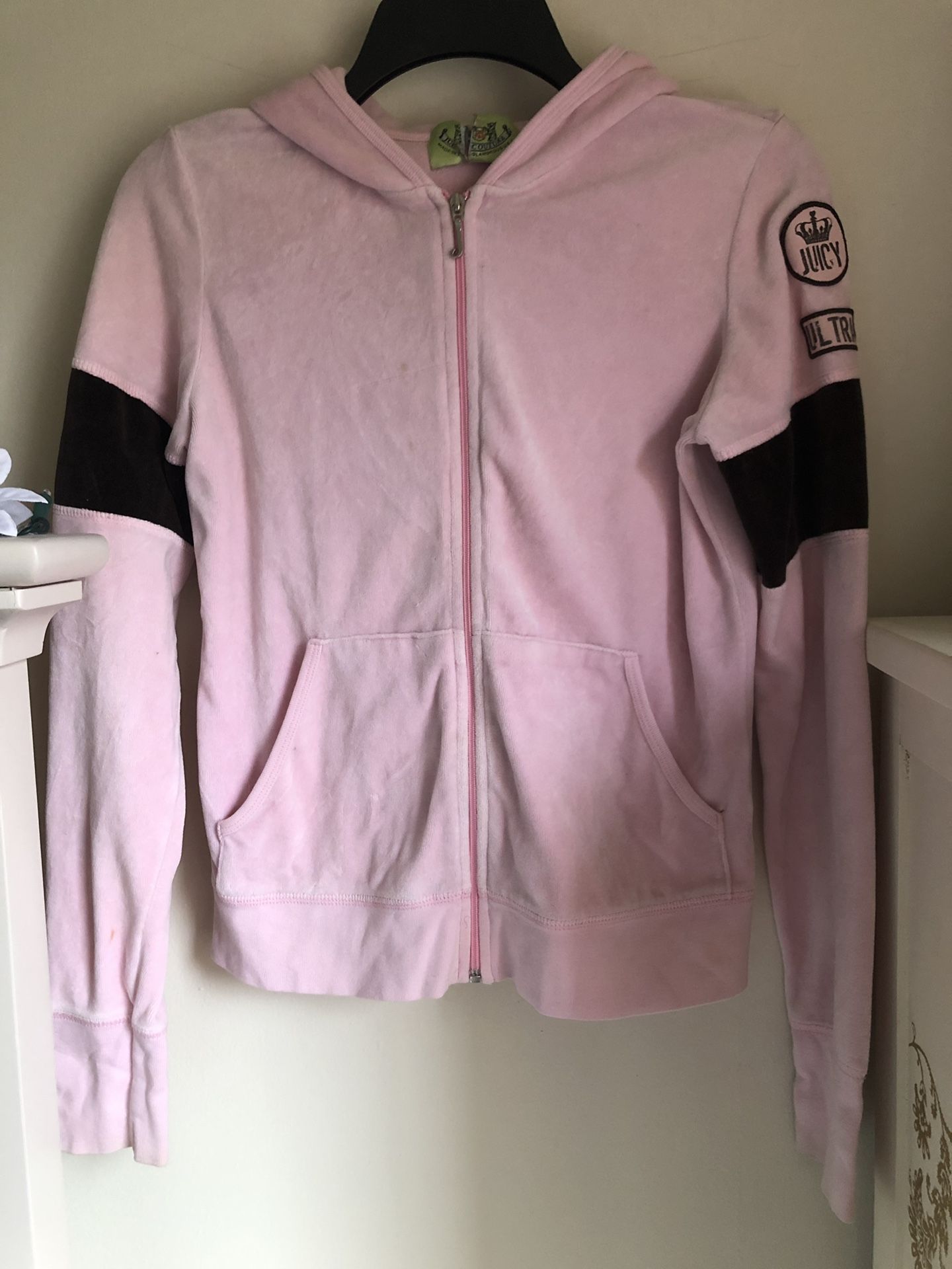 Pink and brown Juicy Couture track zip hoody