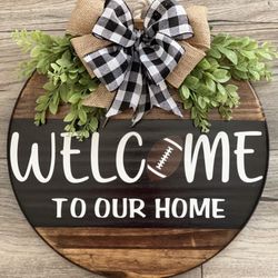 Welcome Football Door Sign/ Door Hanger