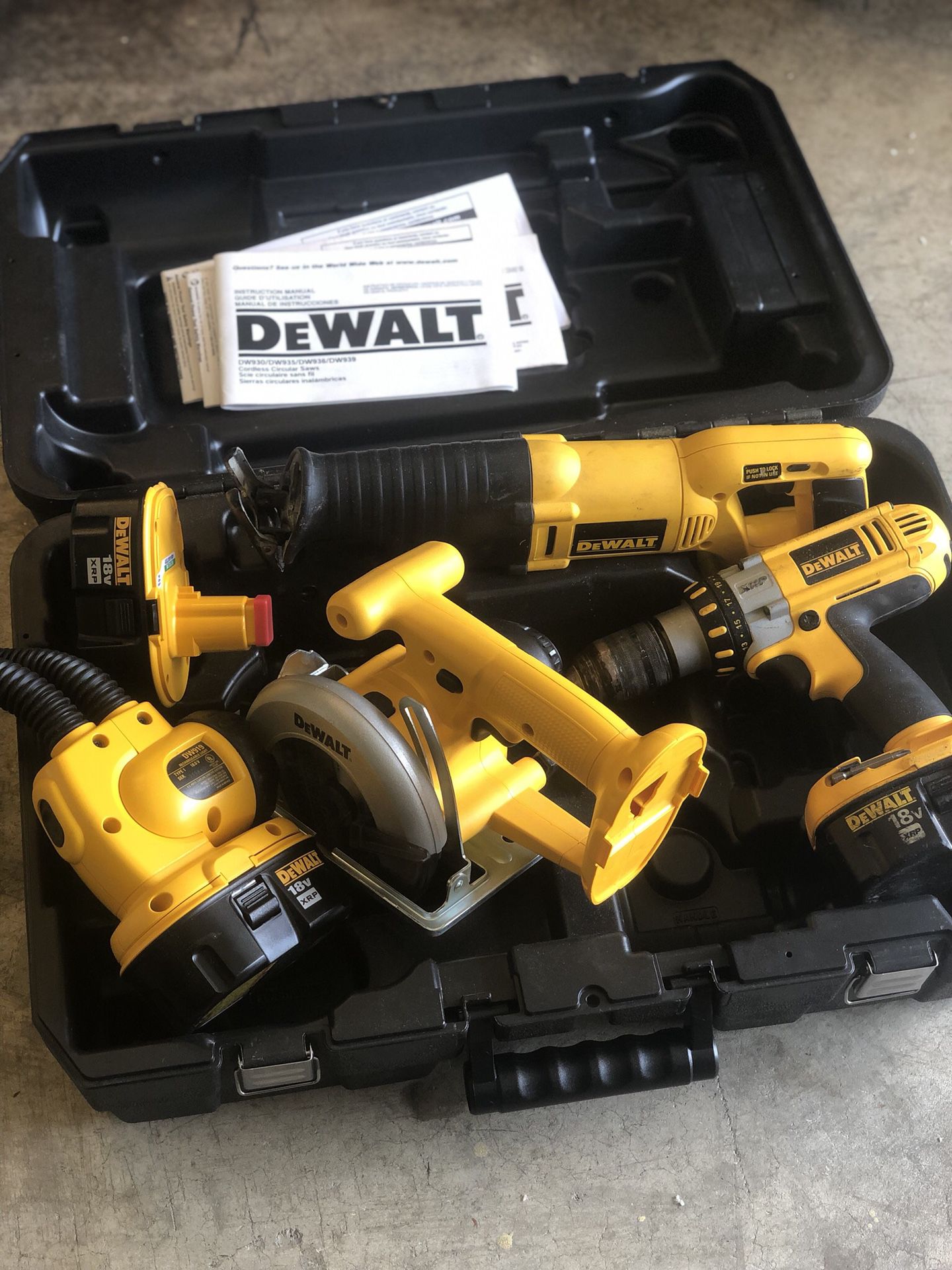 DeWalt cordless power tool set