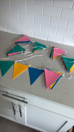 Set of six felt banners