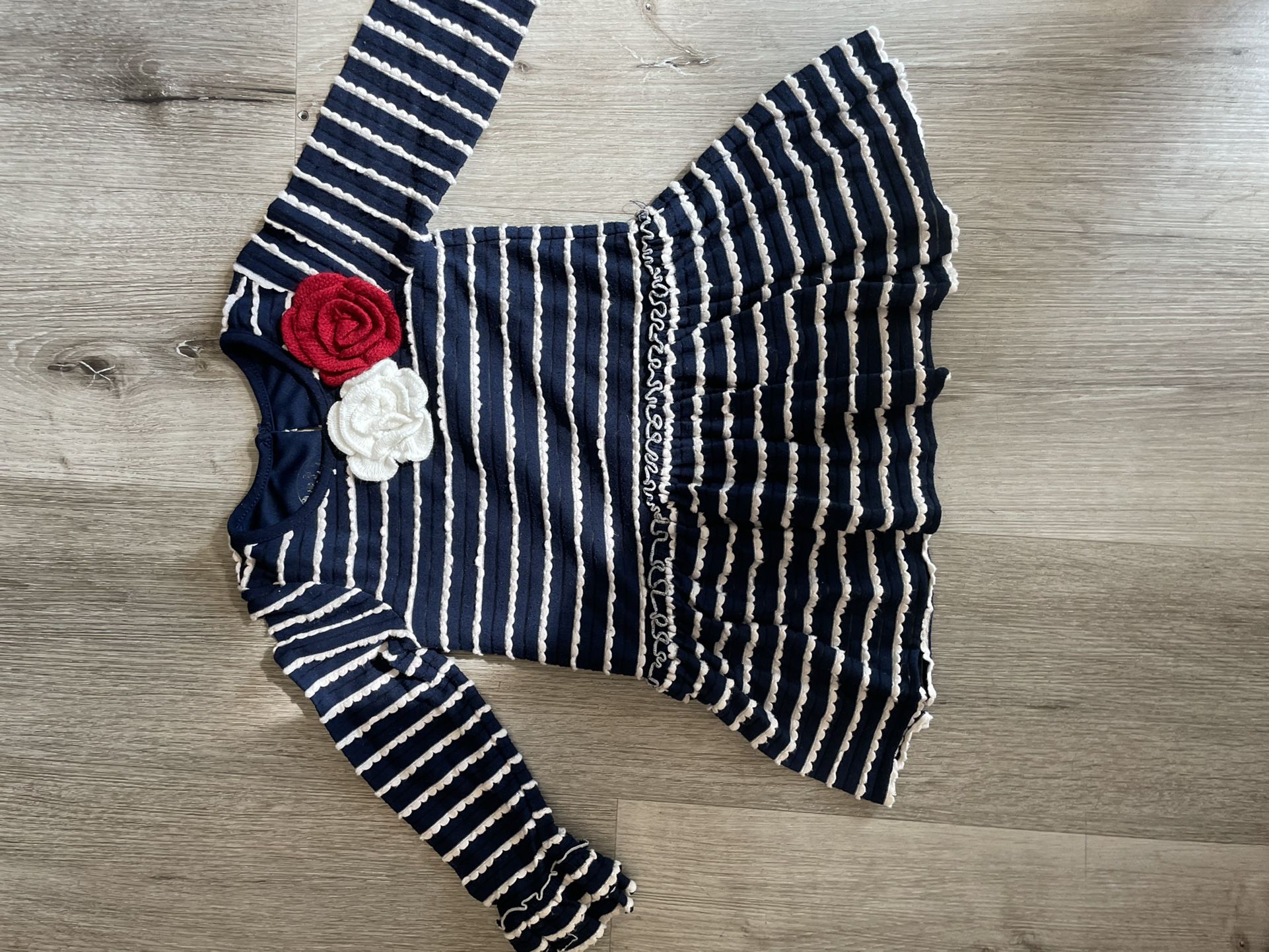 Blue And White Striped Dress 3yrs
