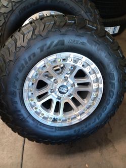 17x9 axd rims 6 lug 6x139 6x5.5 on used tires 285 70 17