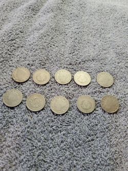 Lot of 10 Liberty V Nickels Early 1900s