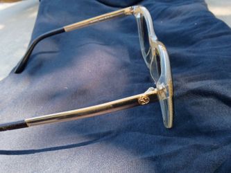 Gucci Eyeglasses Clear Frame Gold Arms