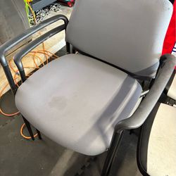 Office Desk Table Gray & 2 Office Chairs