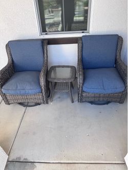 Porch furniture.