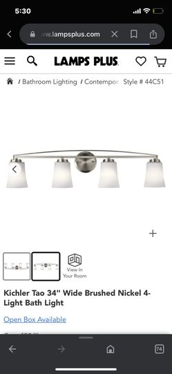 Kichler Tao 34" Wide Brushed Nickel 4-Light Bath Light - Regular Price $209