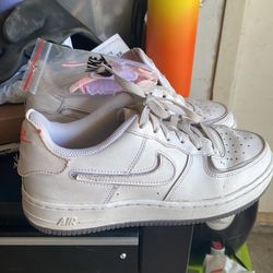 Nike Air Force 1  White With Removable Sides Size 5Y